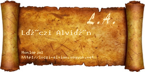 Lóczi Alvián névjegykártya
